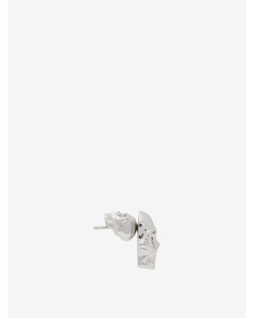 McQueen White Skull Stud Earring for men