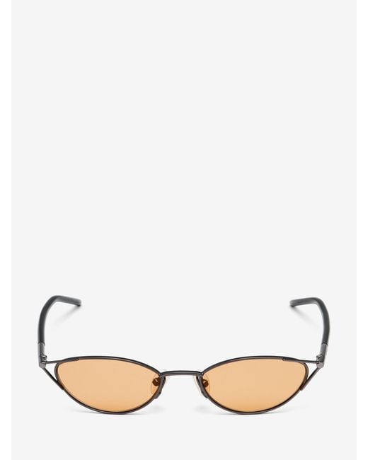 McQueen Natural T-Bar Sleek Cat-Eye Sunglasses
