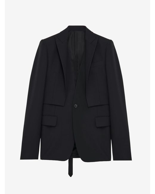 McQueen Blue Trompe-L'Œil Single-Breasted Jacket for men