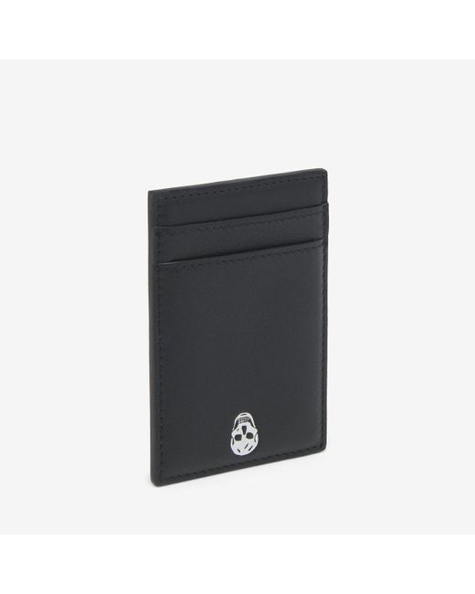 Alexander McQueen Black Skull Magnetic Card Holder for men
