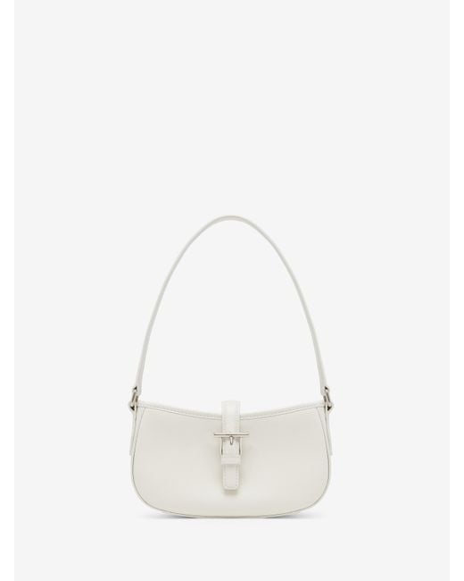 Alexander McQueen White Mini T-Bar-Schultertasche
