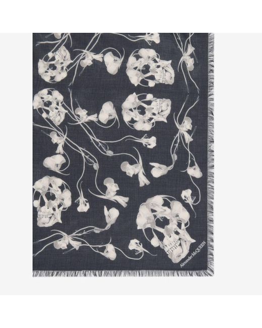 Alexander McQueen Foulard mit ironed flower-print in Black für Herren