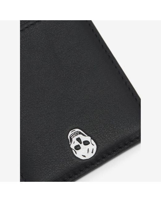 Alexander McQueen Black Skull Magnetic Card Holder for men