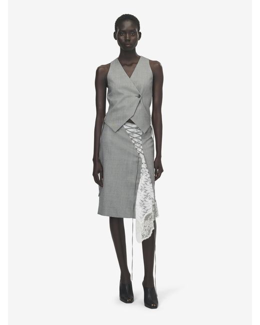 McQueen Gray Corset Laced Waistcoat