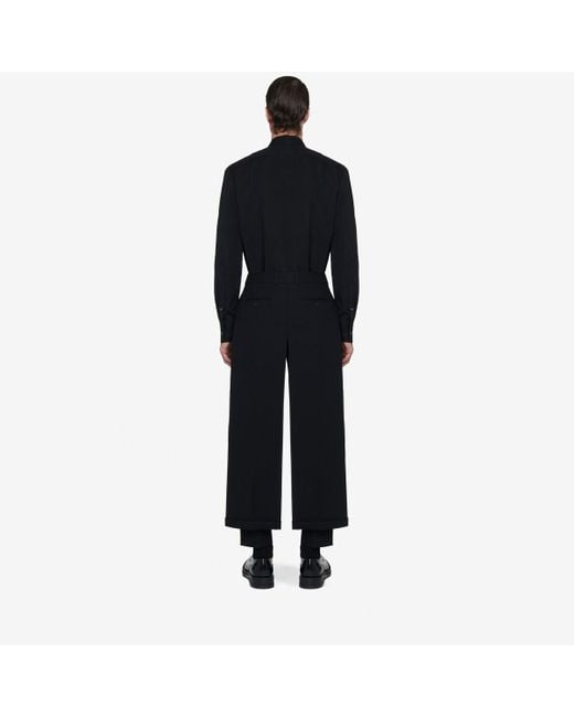 Alexander McQueen Black Slashed Tailored Trousers for men