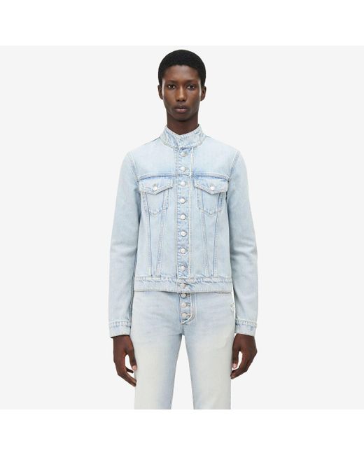 メンズ Alexander McQueen ストーンウォッシュド デニムジャケット Blue