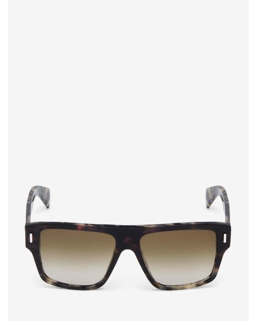 McQueen Black T-Bar Rivet Square Sunglasses