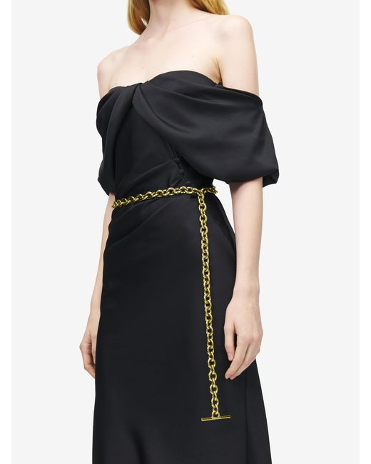 McQueen White T-Bar Chain Belt