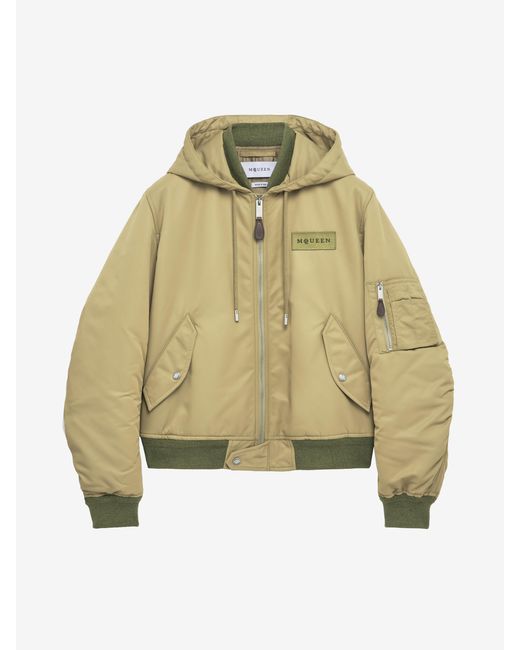 McQueen Natural Hooded Nylon Jacket for men