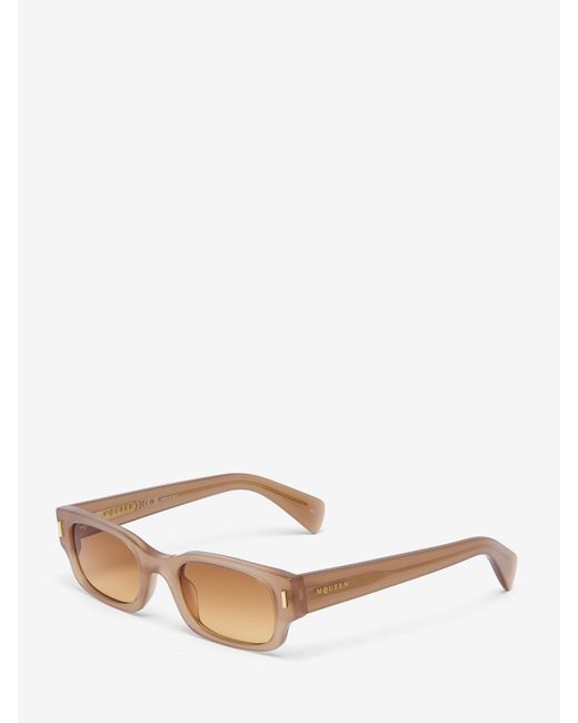 McQueen Natural T-Bar Rivet Panthos Sunglasses