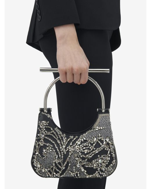 Borsa Con Fibbia A T Mini di Alexander McQueen in White