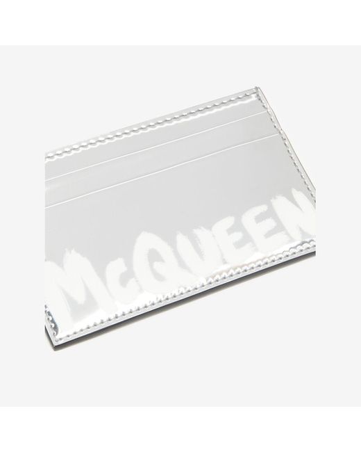 Alexander McQueen White Mcqueen Graffiti Card Holder for men