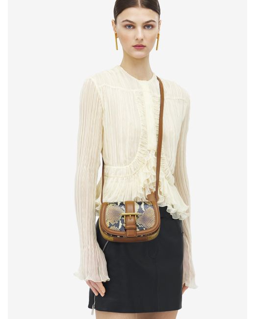 Alexander McQueen Natural Mini T-Bar Satchel