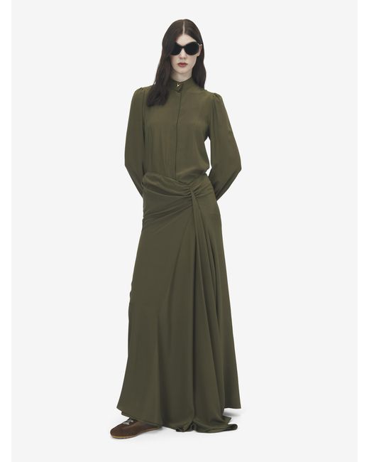 McQueen Green Wishbone Silk Shirt