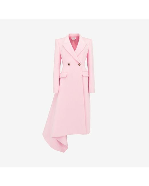 Alexander McQueen Pink Drapierter midi-mantel