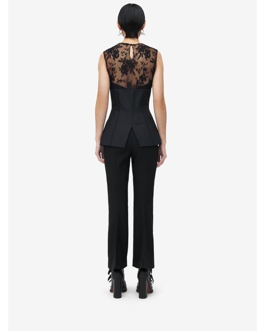 Alexander McQueen レース ビスチェ トップ Black