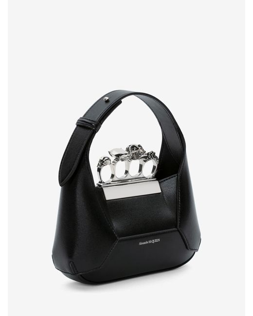 Alexander McQueen The Jewelled Hobo Mini Bag in Black | Lyst