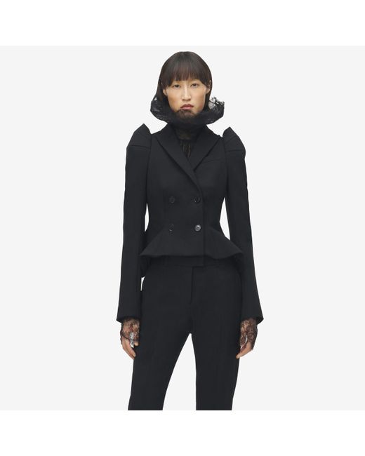 Alexander McQueen Black Shoulder Double-breasted Jacket