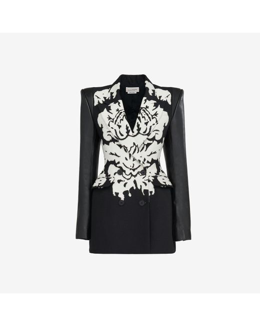 Robe ajustée damask Alexander McQueen en coloris Black