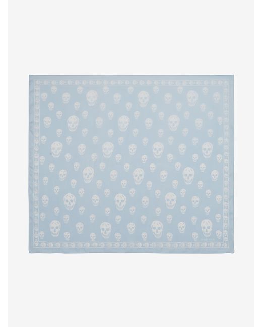 McQueen Blue Classic Skull Foulard