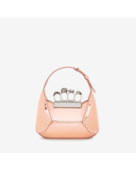 Alexander McQueen Pink Gold The Jewelled Hobo Mini Bag