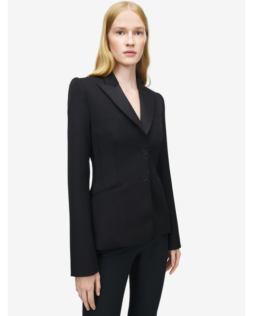 Alexander McQueen Blue Single-Breasted Jacket