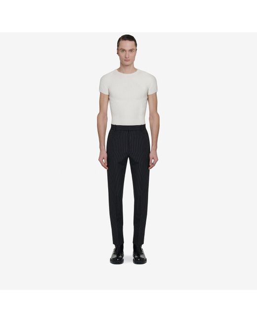 Pantaloni sartoriali a sigaretta di Alexander McQueen in Black da Uomo