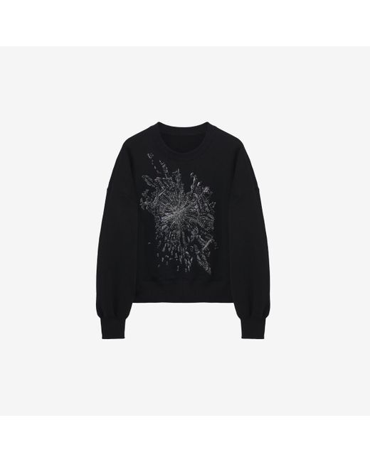 Alexander McQueen Black Smashed Screen Embroidered Sweatshirt