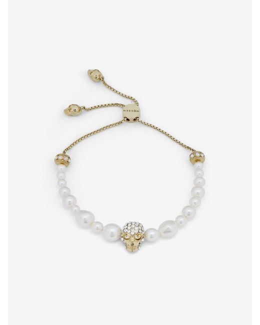 McQueen Natural Skull And Friendship Bracelet