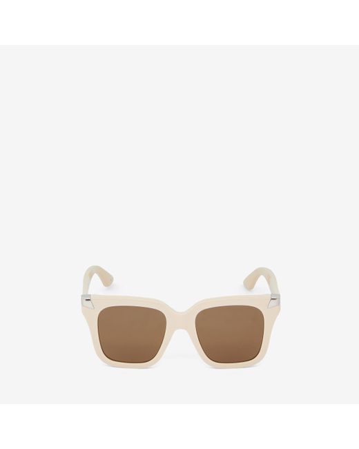 Alexander McQueen Pink White Punk Rivet Oversize Sunglasses