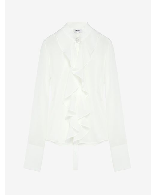 McQueen White Ruffled Shirt
