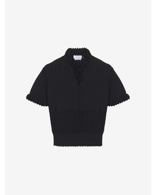 McQueen Blue Pointelle Knit Top
