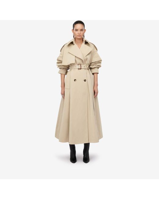 Alexander McQueen Natural Brown Military Trench Coat