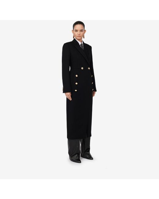 Cappotto militare doppiopetto di Alexander McQueen in Black