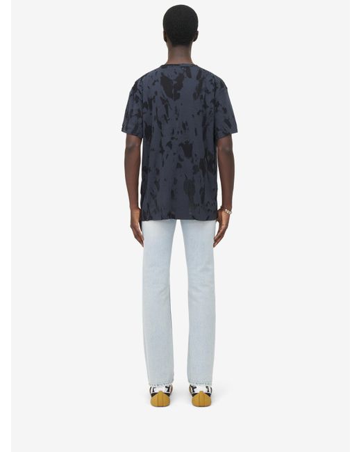 メンズ Alexander McQueen Mcqueenロゴ デボレ Tシャツ Blue