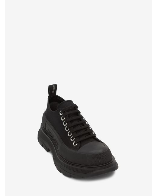 McQueen Black Tread Slick Lace Up for men