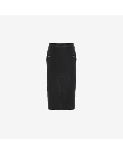 Alexander McQueen Black Low-waisted Leather Skirt