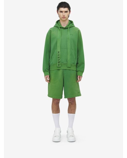 Alexander McQueen Stonewash Jersey-Shorts in Green für Herren