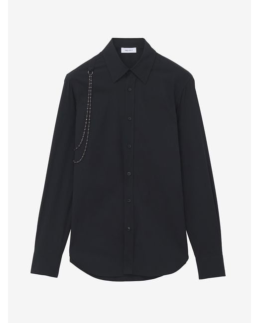 McQueen Blue Chain Harness Shirt for men