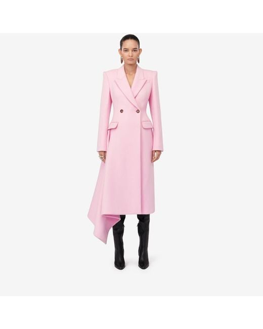Cappotto midi drappeggiato di Alexander McQueen in Pink