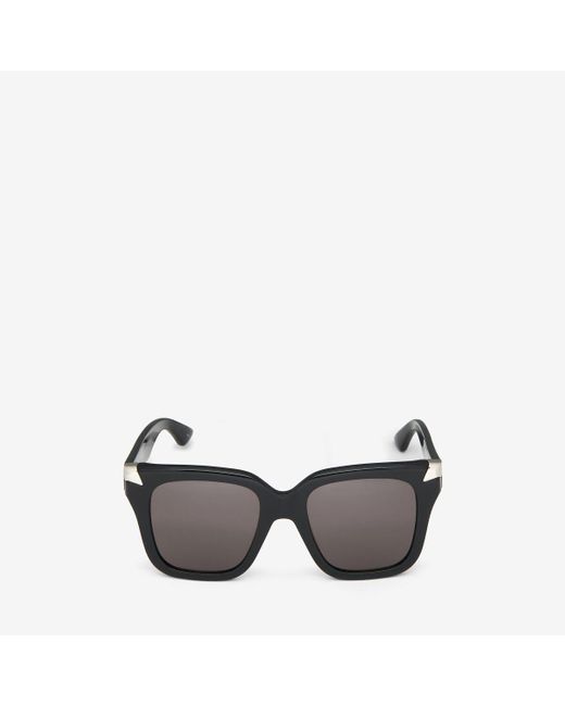 Alexander McQueen Black Punk Rivet Oversize Sunglasses
