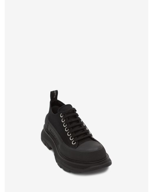 McQueen Black Tread Slick Canvas Lace-Up Shoes