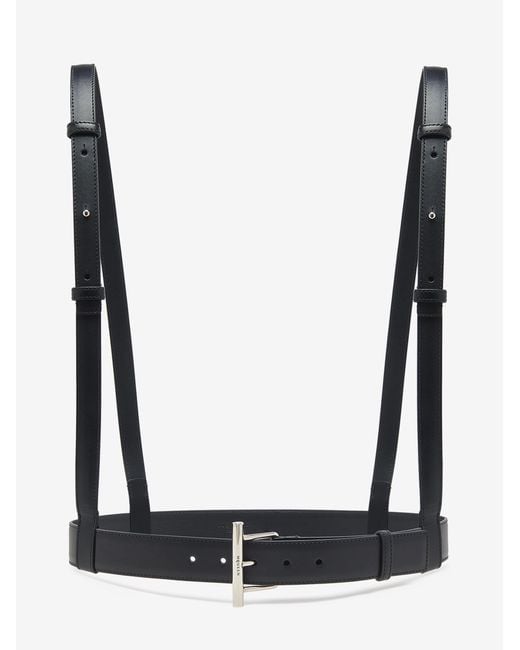 McQueen White T-bar Harness Belt for men