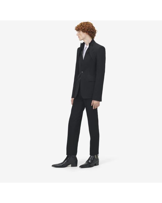 Alexander McQueen Blue Reverse Lapel Single-Breasted Jacket for men