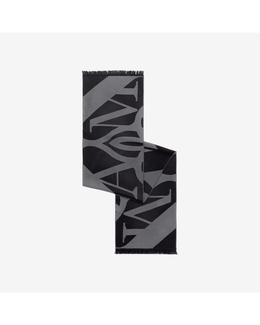 Sciarpa con logo seal ingrandito di Alexander McQueen in Gray da Uomo