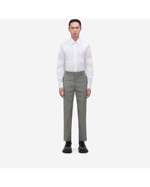 Alexander McQueen Gray Grey & Silver Tailored Cigarette Trousers for men