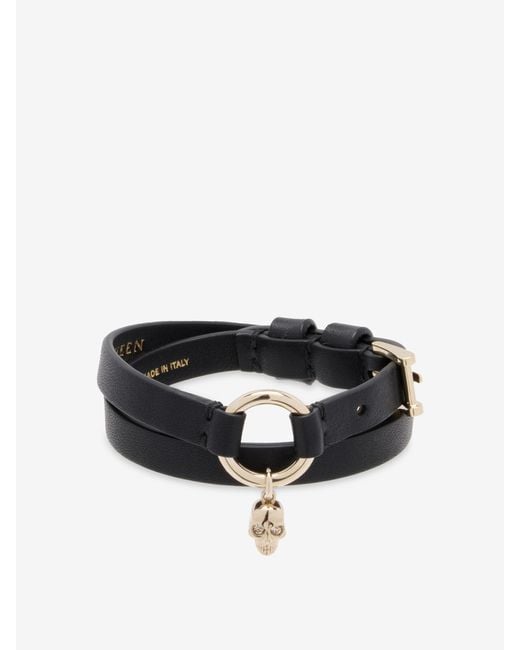 McQueen White Skull Ring Double Wrap Bracelet