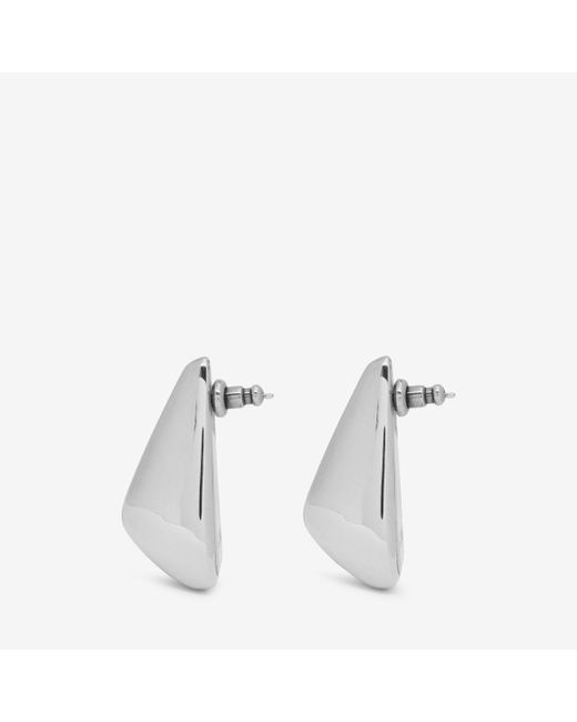 Alexander McQueen White Silver Claw Earrings