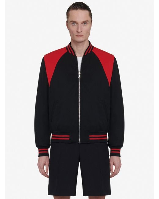 Alexander McQueen Red Reversible Harness Bomber Jacket for men