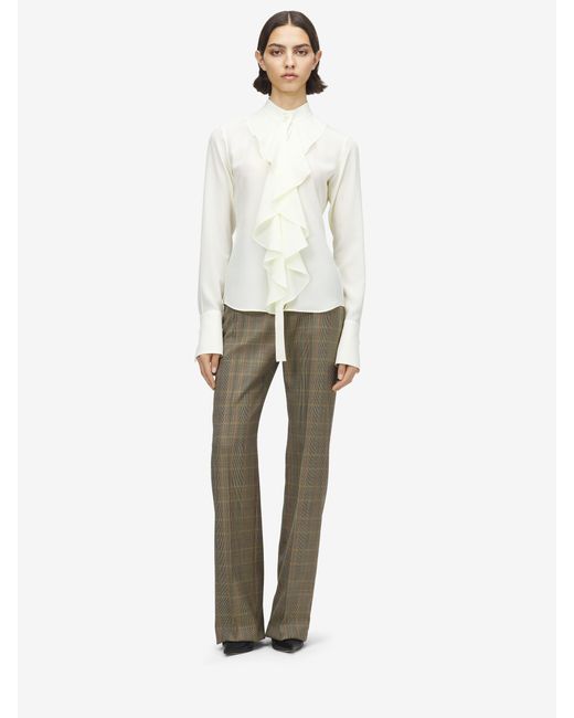 McQueen White Ruffled Shirt